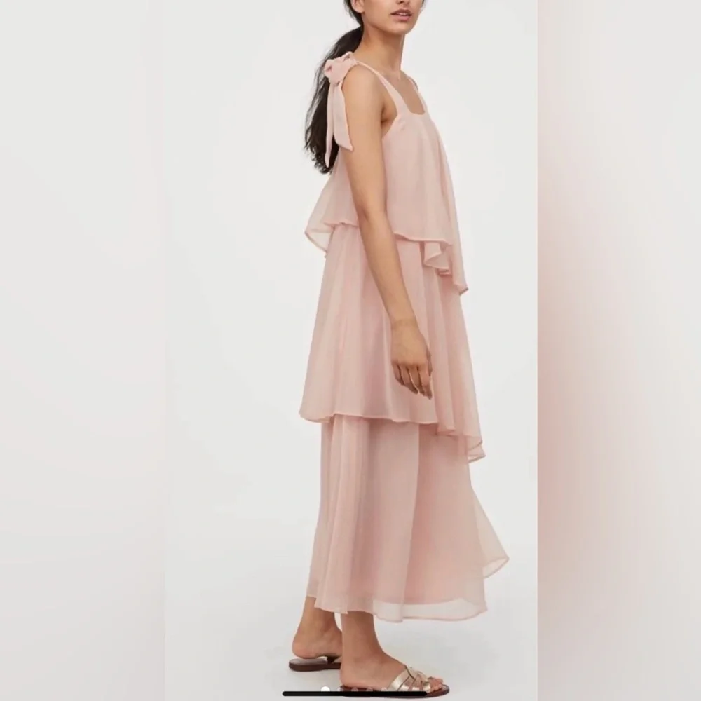 H&M Blush Tiered Maxi Dress - Picture 2 of 9